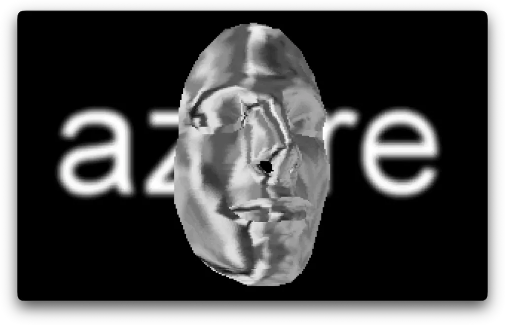 Metallic reflection-mapped mask render from PTB_Demo