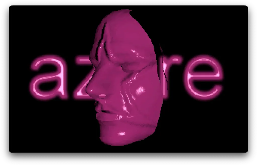 Plastic Phong-shaded bump-mapped mask render